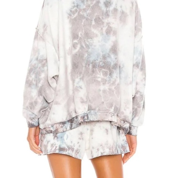 Free People Kelly Washed shorts tie dye white fleece XS drawstring sweatpants - Picture 8 of 8